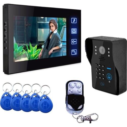 7" inch LCD Video Doorbell Monitor Intercom 700TVL Outdoor Camera with Night Vision Unlock Intercom System SD Record