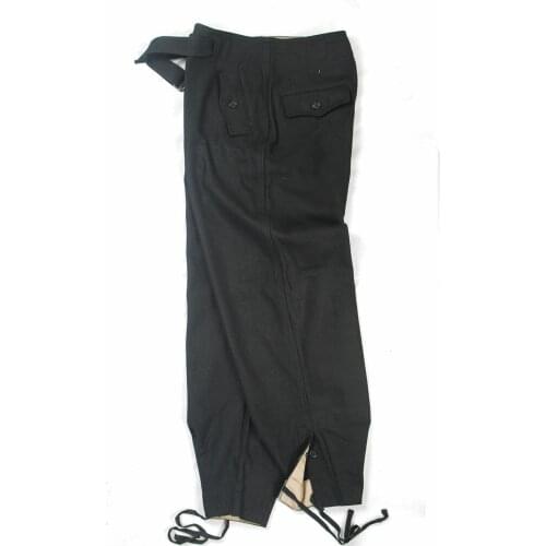 WWII WW2 GERMAN ARMY PANZER BLACK WOOL RETRO TROUSERS MILITARY UNIFORM WORLD WAR II SOLDIER MILITARY WAR REENACTMENTS EQUIPMENT