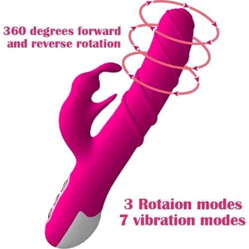 G Spot Rotating Dual Vibrator Female Masturbation Realistic Dildo Clitoris Stimulation Vagina Massager Erotic Sex Toys For Women