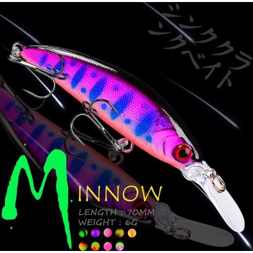 WALK FISH Minnow Fishing Lure 70MM 6G Sinking Artificial Bait Hard Bait Isca Pesca Seawater Freshwater Carp Fishing Tackle