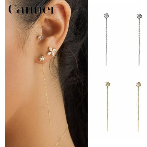 925 Sterling Silver Chain Long Dangling Earrings for Women Gold Silver Color Tassel Earrings Piercing Earrings Fashion Jewelry