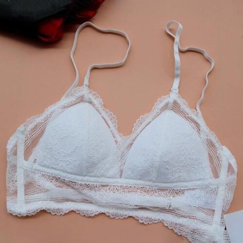 Bra Panties Sets U-type Sexy Lace Women Floral Print Bralette Thongs Set for Daily Life