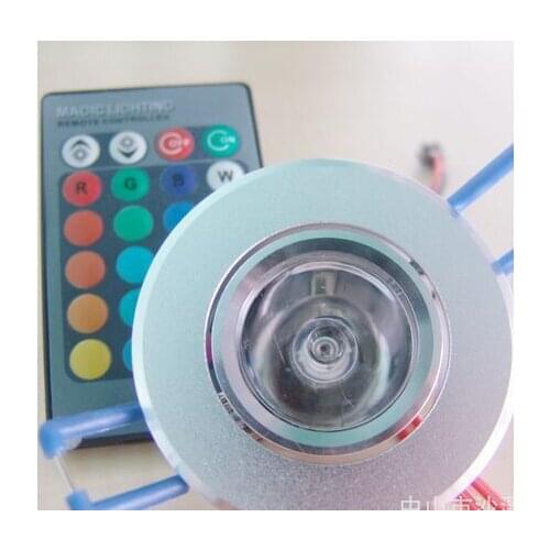 1*3W RGB led ceiling light,AC90-260V input,with 24key IR remote