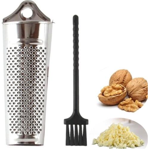 1pc Multipurpose Cheese Grater Stainless Steel Food Grater Food Slicer With Brush Kitchen Tools Cheese Making Accessories