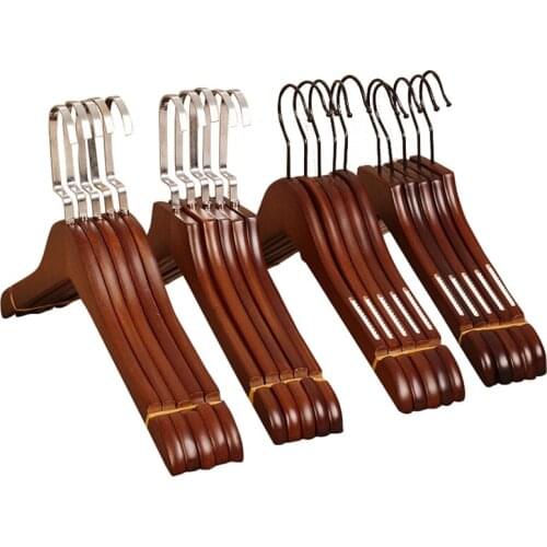 10 pcs/lot Clothing Shop Solid Wood Clothes Hangers Non-slip Household Wooden Coat Holders Kids Clothing Hanging Womens Dress