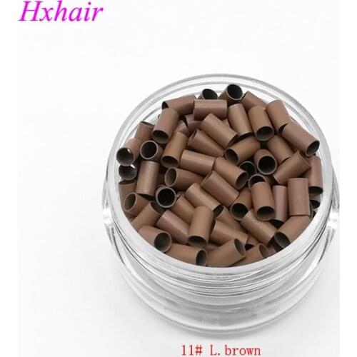 Freeshipping 5000pcs 3.5mm Copper Tube Micro Rings / Links Beads / Black D-Brown Brown L-Brown Blonde