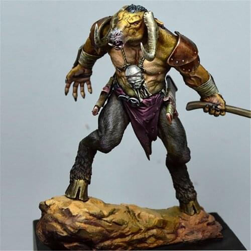 75mm Movie Orcs Bull Man Resin Figure 1/24 Scale Model Figure Resin Kit Colorless Self-Assembled Toy