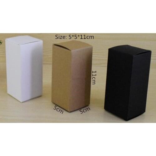 White Black Kraft Paper Gift Box Cosmetic Bottle Jar Box Craft Handmade Soap Candle Storage Boxes valve tubes 50pcs/lot-5*5*11
