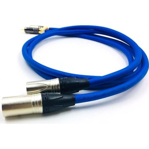 Free shipping Cardas 2RCA Male to Dual XLR Male interconnet cable with WBT-0144 RCA Plug to XLR male connector plug