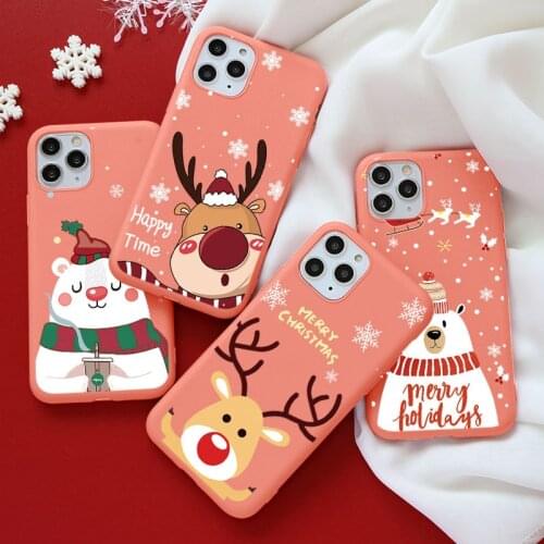 Navidad Celular For Xiaomi Poco F3 NFC Mi Note 10 8 9 Lite SE 9T Case Xiomi Redmi Note 8t 8 9 6 Pro 5 Plus 7 7s 9s 7A TPU Cover