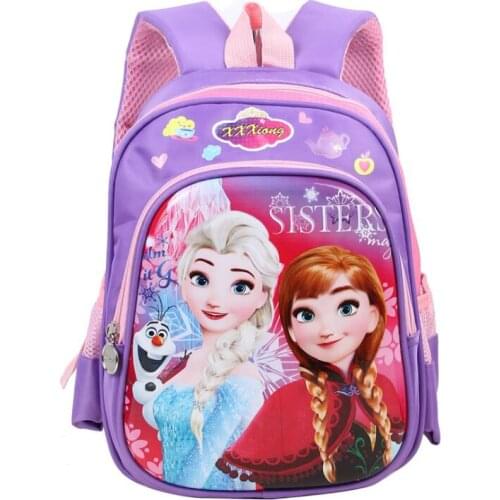 Disney childrens school bag cartoon Frozen princess bag kindergarten baby backpack student shoulder bag travel backpack