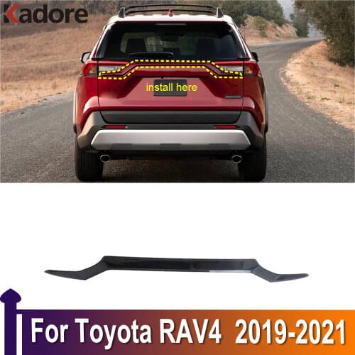 For Toyota RAV4 RAV 4 2019 2020 Carbon Fiber Rear Upper Trunk Lid Cover Trim Tailgate Boot Protection Strip Exterior Accessories