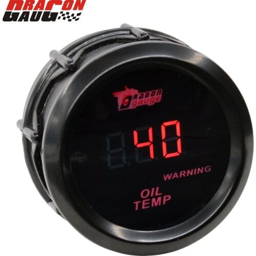 Dragon 52mm 2" Red Backlight Car Racing Refit Oil Temp Gauge 40-150 Celsius Warning Function Temperature Meter Free Shipping