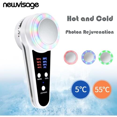 Hot Cool Facial Machine Cold Hammer Face Massager Skin Care Product Lead-in Photon Rejuvenation Wrinkle Cryotherapy Body Massage
