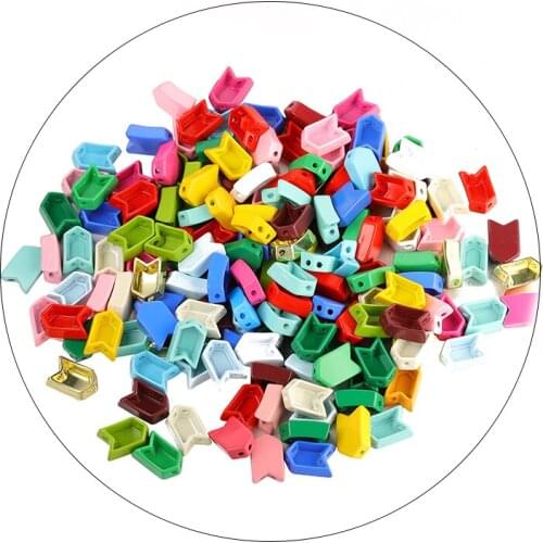 JUWANG 10 pcs\lot Rainbow Enamel Tile Beads Bohemia Jewelry Accessories Arrow Strand Beadeds Loose Bead For Bracelets Making