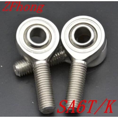 1pc Sa6t/k 6mm stainless steel right hand male thread rod end bearing