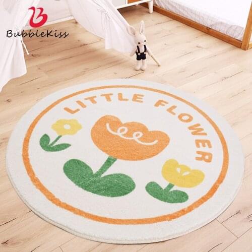 Bubble Kiss Carpet For Living Room Flower Pattern Lamb Wool Thick Skin-Friendly Home Decor Rug Bedroom Coffee Table Comfort Mat