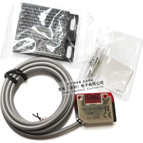 KR-Q150NW photoelectric sensor mirror reflection type photoelectric switch transparent object detection 6months warranty