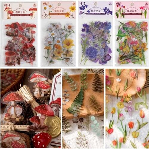 40pcs Scrapbooking Stickers Watercolor Vintage Diary Notebook Christmas Birthday Card Journal Planner Decal DIY Craft Decoration