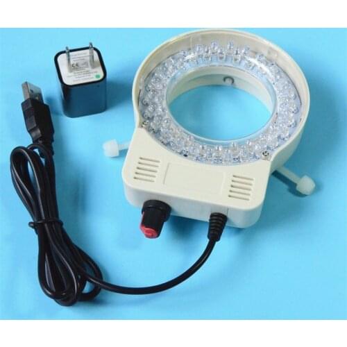 Optical Dimmable 52 White Color Stereo Microscope Ring LED Lights Source Illumination Lamp Brightness Adjustable Light Source