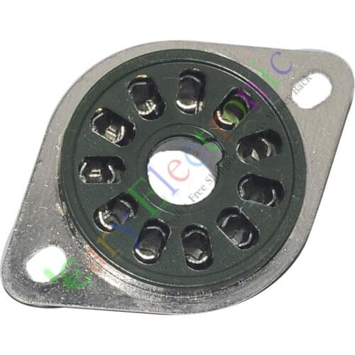 Wholesale and retail 2pc 11pin Silver Copper Bakelite Vacuum Tube sockets audio amplifier radio DIY free shipping