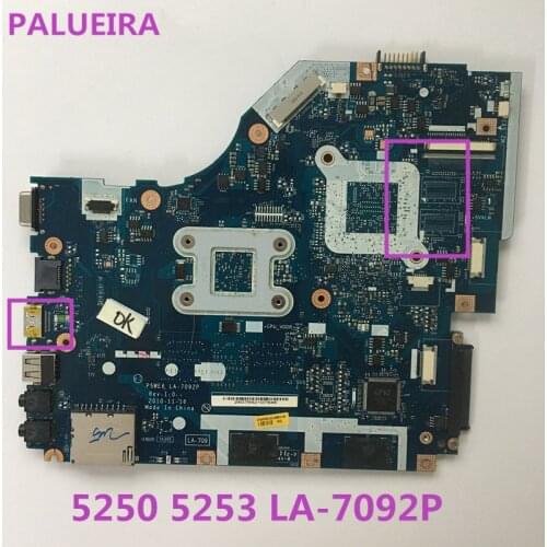 PALUBEIRA original for Acer Aspire 5253 5250 DDR3 laptop motherboard LA-7092P MBNCV02002 P5WE6 with HDMI