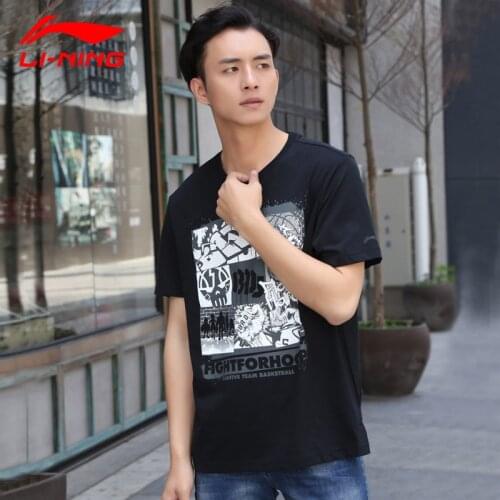 Lining 2021 Summer Men New Shirt Fashion 100% Cotton Printed Comfortable Soft Sports Shirt AHSM201