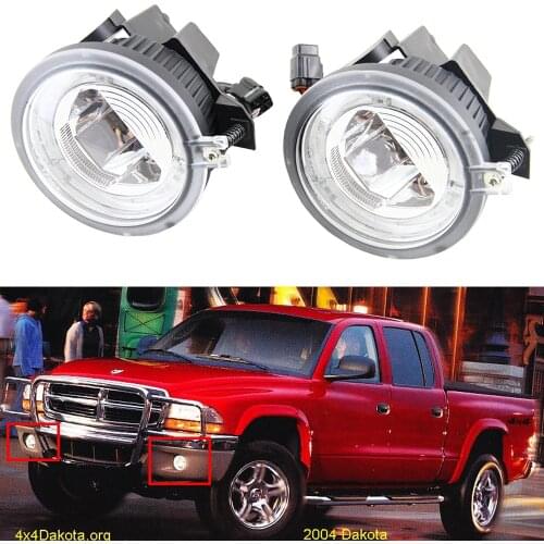 2x Driver/Passenger Side OE Replacement Fog Light Assembly for Dodge 01-04 Dakota/01-03 Durango Led Drl Daytime Running Light