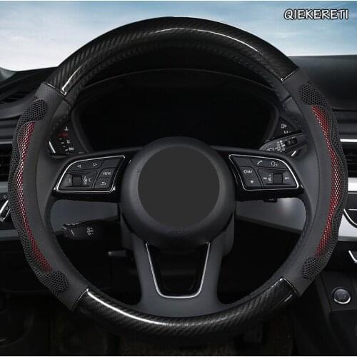 QIEKERETI Microfiber Leather Car Steering Wheel Cover For Isuzu D Max Trooper Rodeo Mux Ertiga APV Ignis Edition SX4