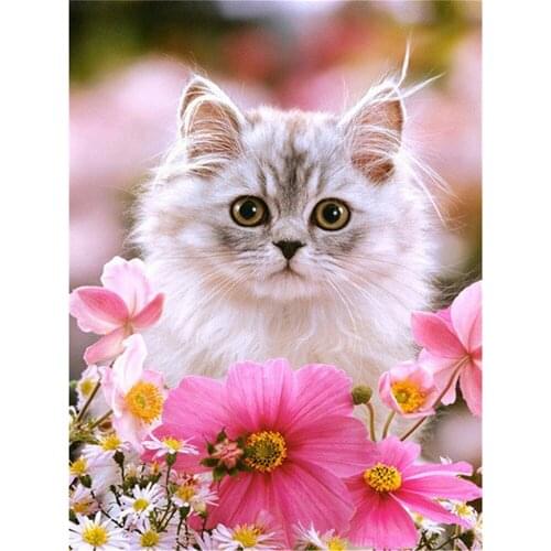 Animal Cat DIY Embroidery Cross Stitch 11CT Kits Needlework Craft Set Printed Canvas Cotton Thread Home Decoration Room