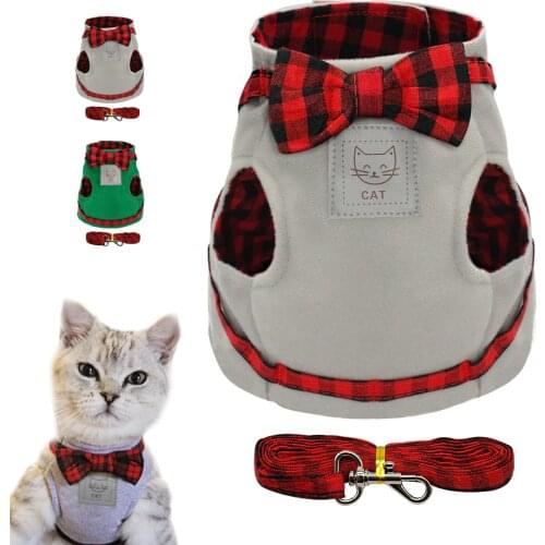 Bowknot Cat Harness Leash Set Nylon Small Dog Vest Puppy Pet Harnesses Leads Set For Medium Large Cats