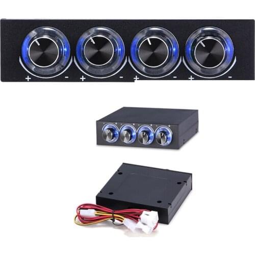 STW-6002 PC Case Floppy Position 4-Channel Speed Fan Controller with Blue LED GDT Controller Cooling For cooling fan