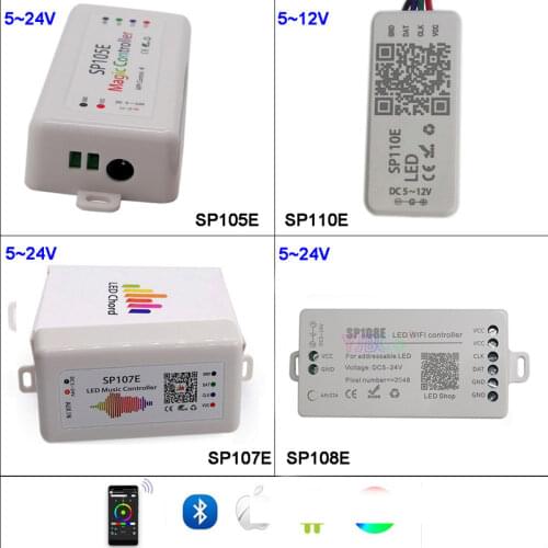 SP108E wifi WS2811 WS2812B Led Music Controller SP107E SK6812 SP105E Bluetooth APA102 SP110E WS2801 Pixels Led Strip DC5-24V