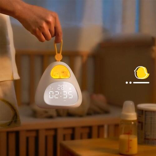 LED Smart Bird Nest Time Alarm Clock Night Light Wake-up Bedside Lamp Bedroom Desktop Accompany Digital Sleeping Christmas Gifts
