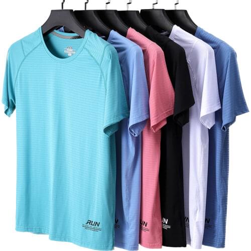 High Quality Nylon Mens T-Shirt Running T Shirt Fitness Quick Drying Training Clothes T Shirt for Men Gym Sports Shirts Tops