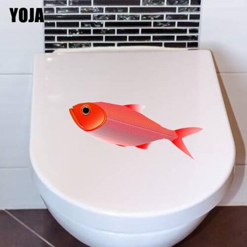 YOJA 23.3*8CM Straight Fish Toilet Sticker Liiving Room Home Decor Wall Decal T3-1005