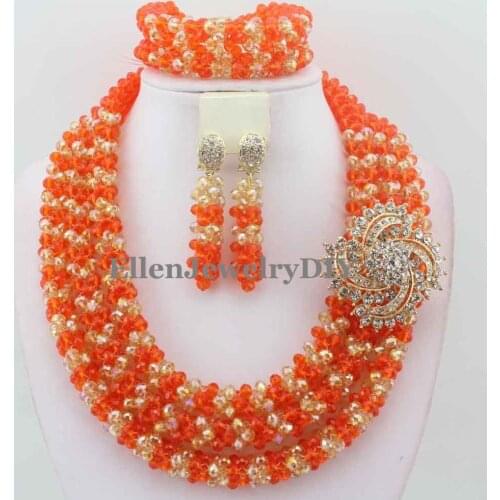 African beads Jewelry Sets Nigerian Wedding Beads Jewelry Set Bridal Statement necklace Set Free Shipping W10695