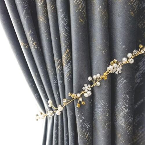 Custom curtain modern Nordic geometry gray Bronzing flannel shading bedroom livingroom window thick blackout curtain M987