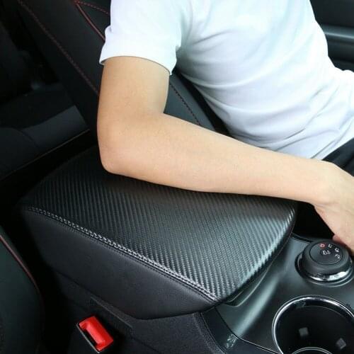 Faux Leather Carbon Grain Car Armrest Cover Protector For Ford Explorer 2011-19 Car Armrest Cover