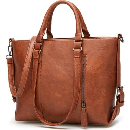 Retro PU Leather Women Shoulder Bag Female Causal Totes for Daily Shopping All-Purpose High Quality Dames Handbag