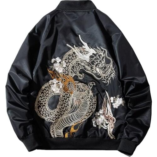 Winter Bomber Jacket Men Thick Chinese Dragon Embroidery Pilot Jacket Cotton Padded Warm Hip Hop Coat Autumn Hipster 2021