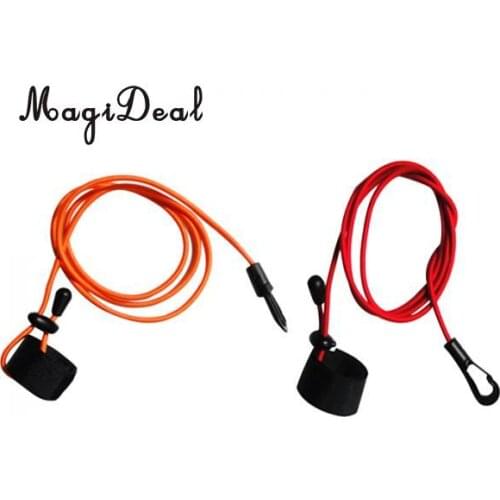 2Pcs 43''/ 110cm 4mm Strong Durable Elastic Cord Fishing Rod/ Kayak Canoe Bungee Paddle Leash with Snap Hook + Hook & Loop