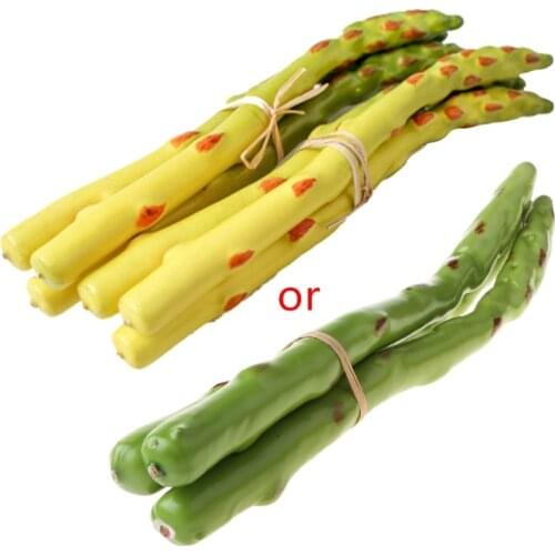3pcs Artificial Simulation Asparagus Model Plastic Fake Vegetable Fruit Ornament Shop Display Cabinet Kitchen Home Decoration