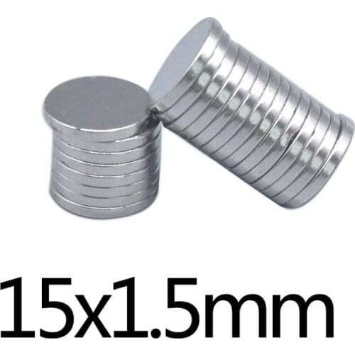 50/100/200PCS 15x1.5mm Small Round Magnet 15mmx1.5mm Neodymium Magnets 15x1.5mm Permanent Strong Powerful Magnet 15*1.5 mm