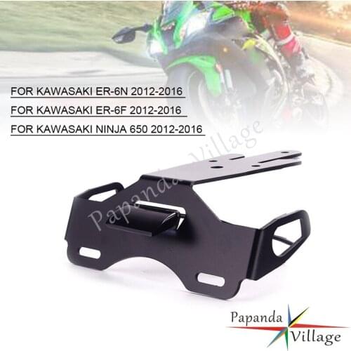 Aluminum Standard Size Registration Plate Frame Bracket Tail Tidy Fender Eliminator Holder For Kawasaki ER6N ER6F NINJA 650