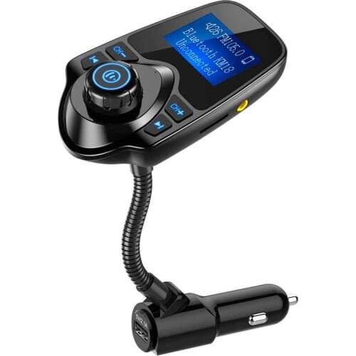 New Wireless Car Bluetooth FM Transmitter Auto Charger with 1.44 inch Display Support TF/SD card USB Car Adapter 6 Color