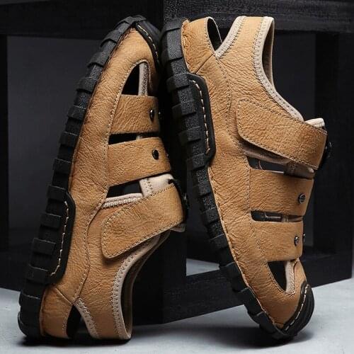CcharmiX Men's Leather Sandals