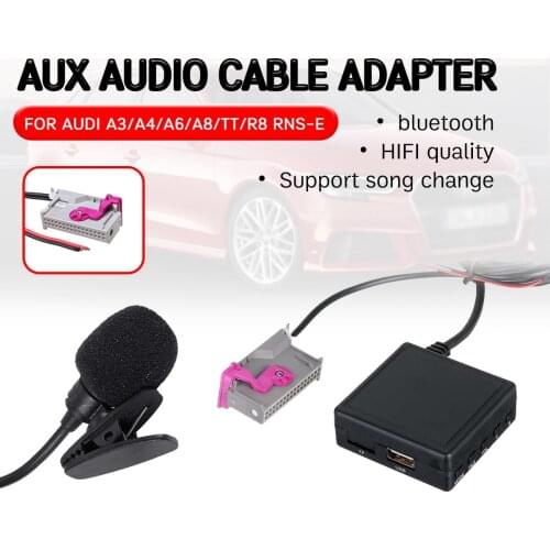 For Audi A3 A4 A6 A8 TT R8 RNS-E bluetooth Aux Receiver Cable with USB,microphone Hands-free Aux Adapter for 32 pin Head Unit