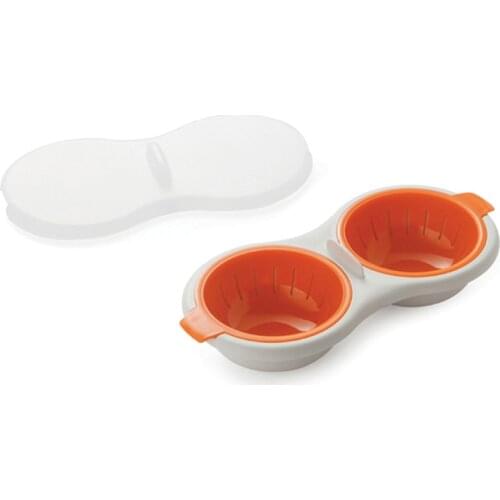 Draining Egg Boiler Set Double Layer Microwave Egg Poacher Breakfast Egg Cooker