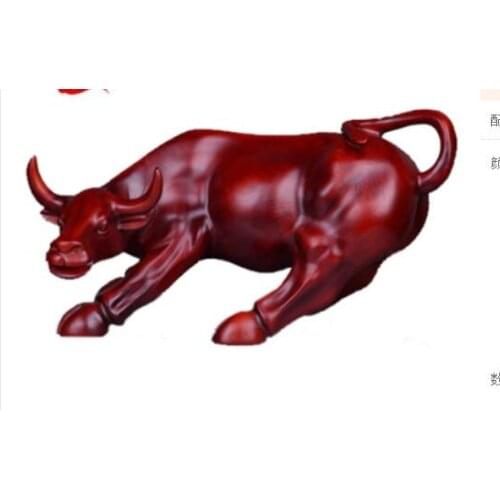 European animal red Wall Street cox cattle OX ornament home decoration living room office ornament Statues decoration